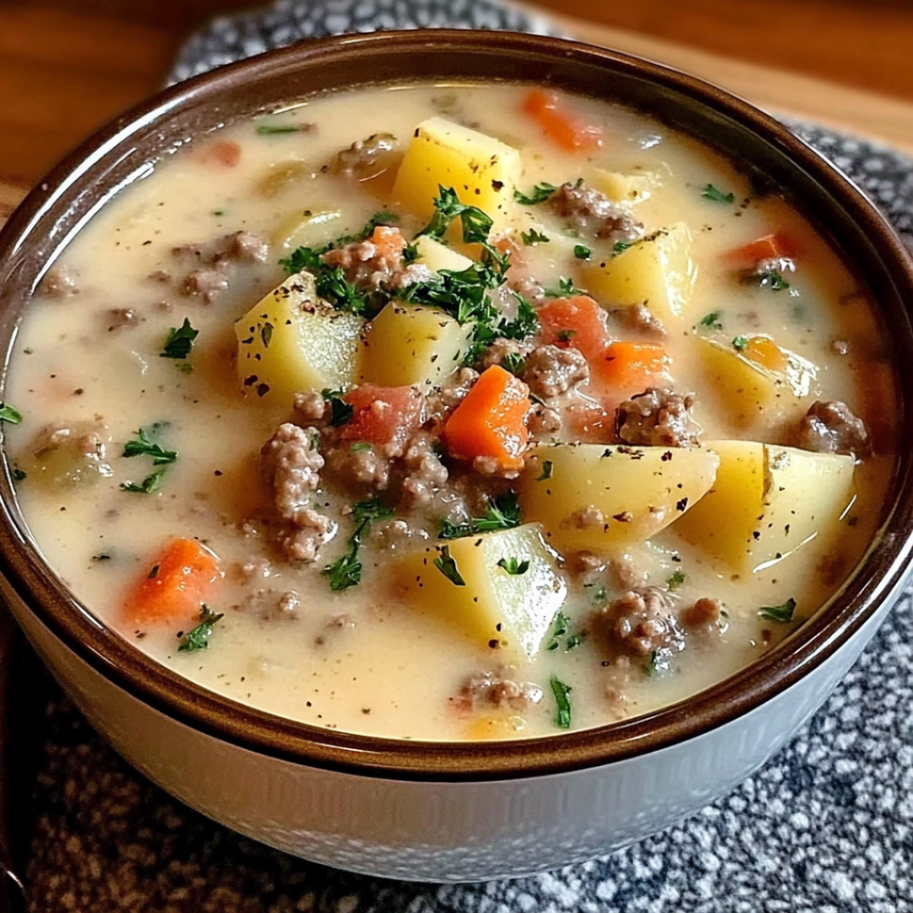 Creamy Potato & Hamburger Soup