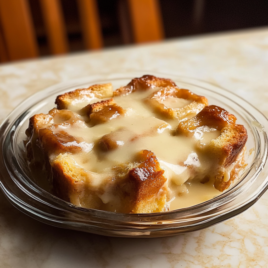 Grandma’s Old-Fashioned Bread Pudding with Vanilla Sauce