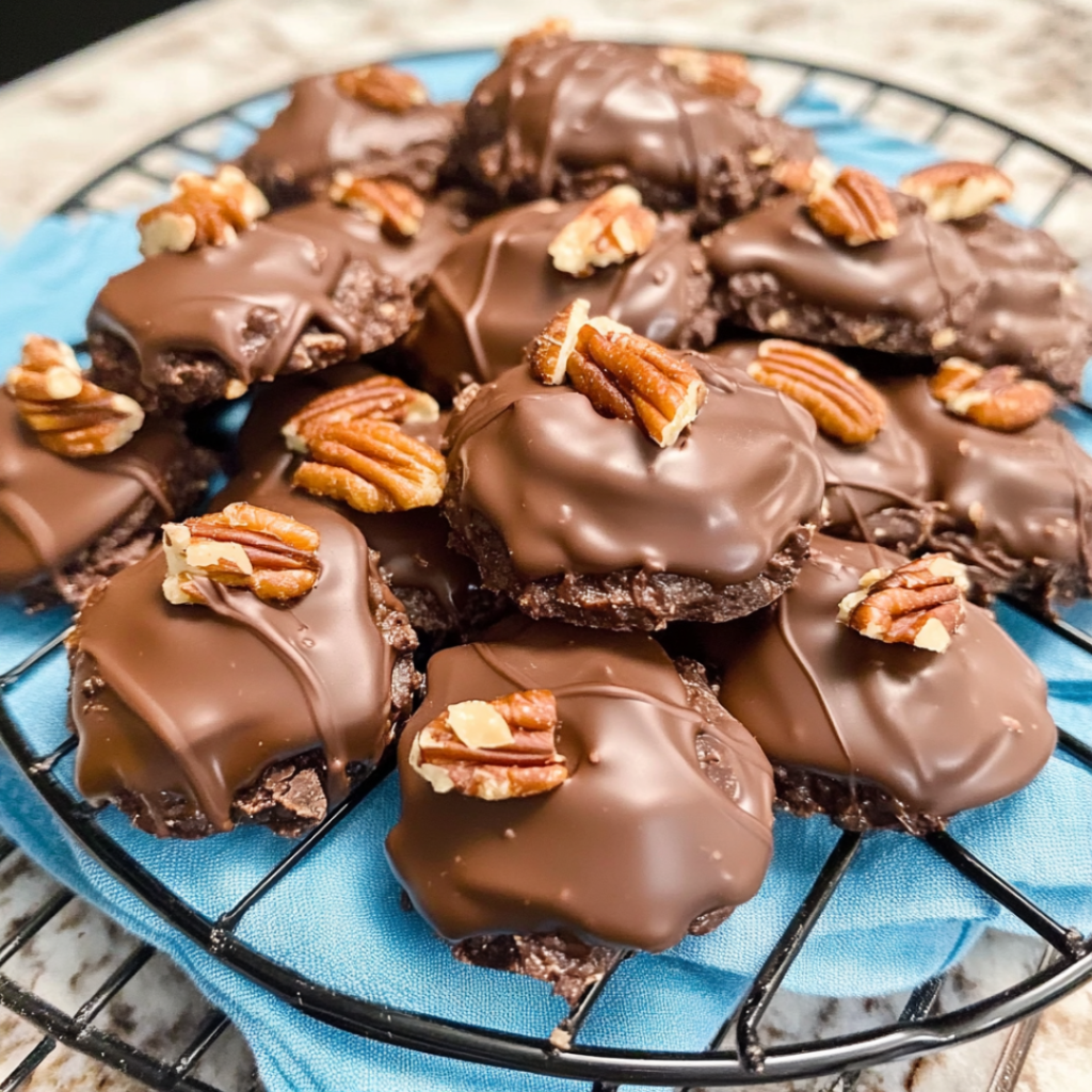 Chocolate Pecan Turtle Clusters