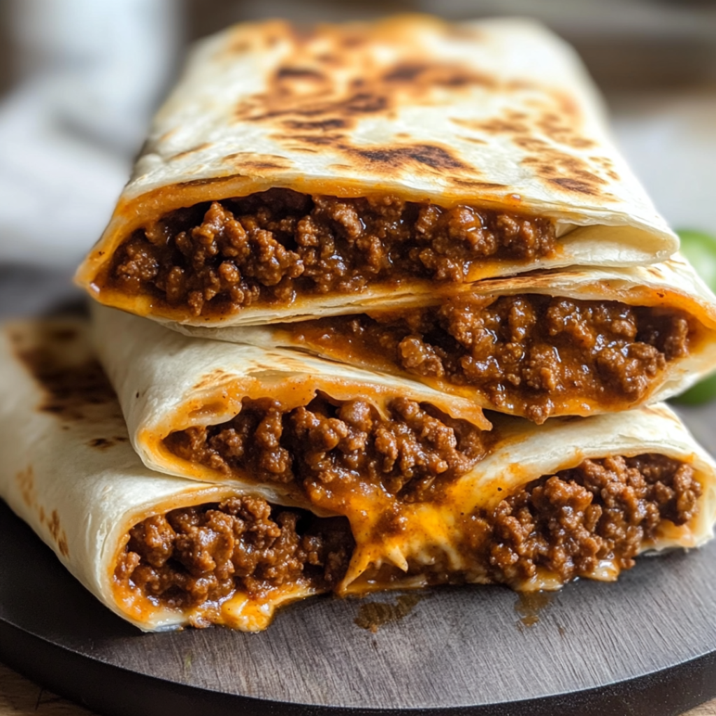 Sloppy Joe Grilled Burritos