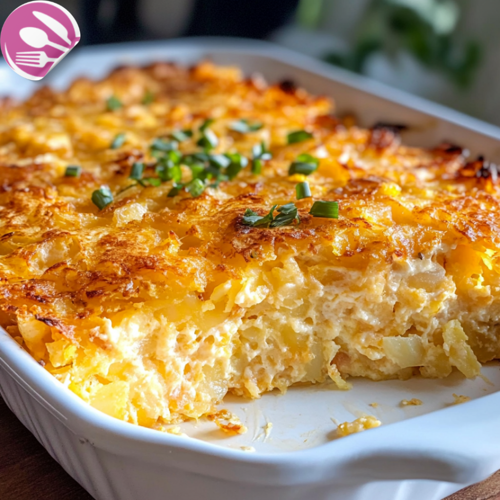 Cheesy and Creamy Hashbrown Bake