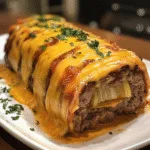 Cheeseburger Meatloaf Cheddar Roll