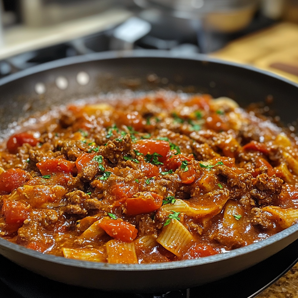 Chunky Tomato Beef Pasta