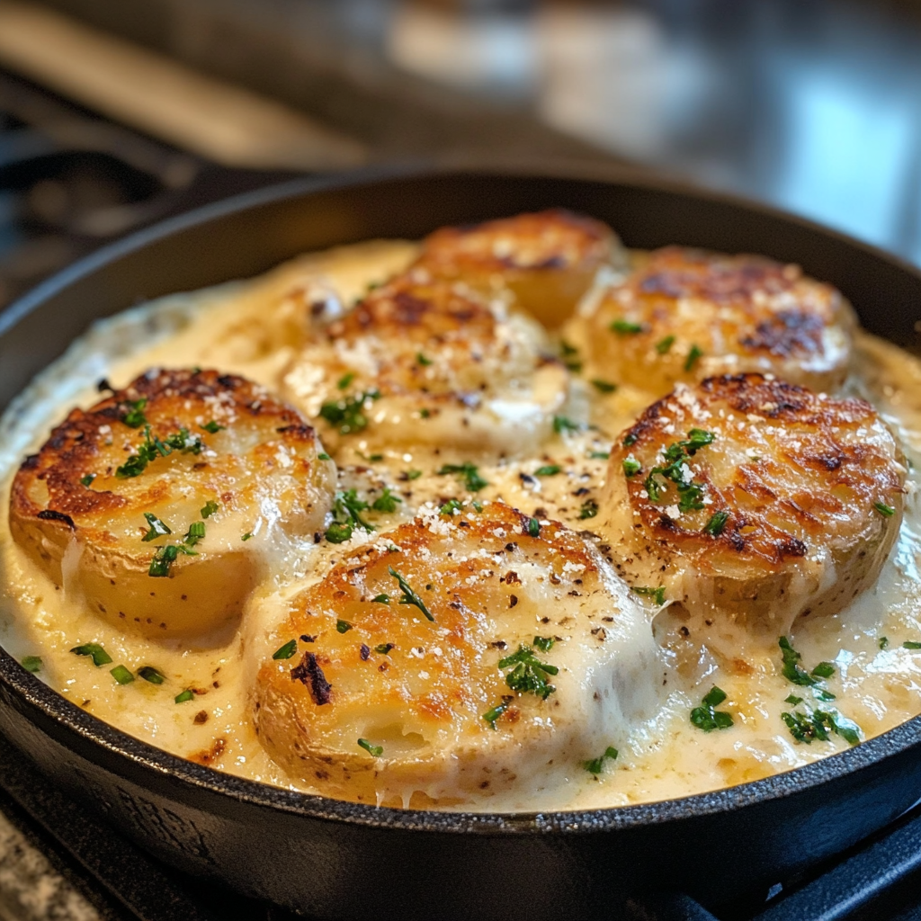 Creamy Garlic Baby Potatoes