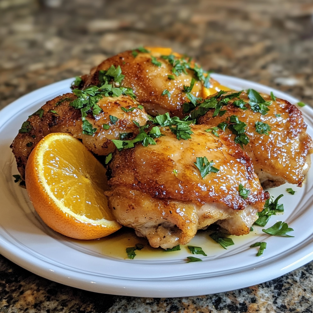 Crispy Orange Chicken Thighs