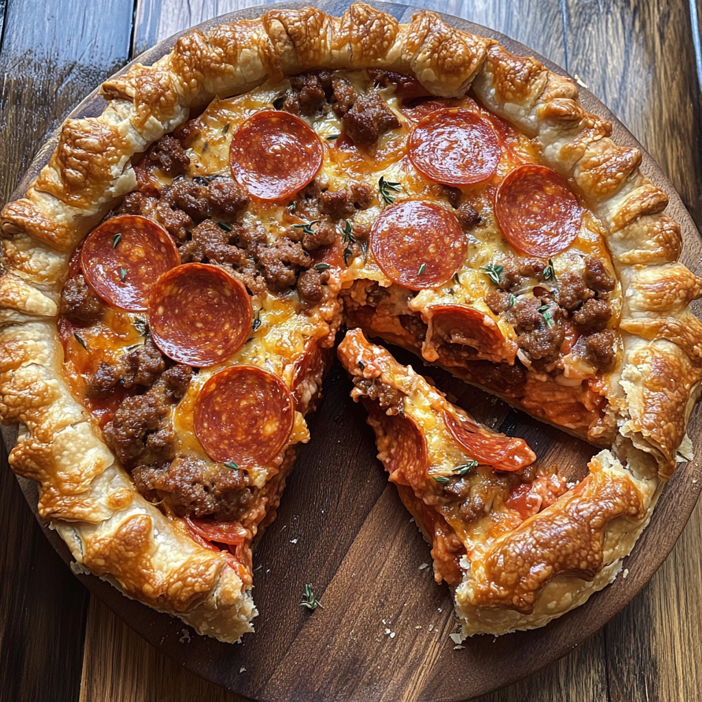 Pepperoni Sausage Beef Pie