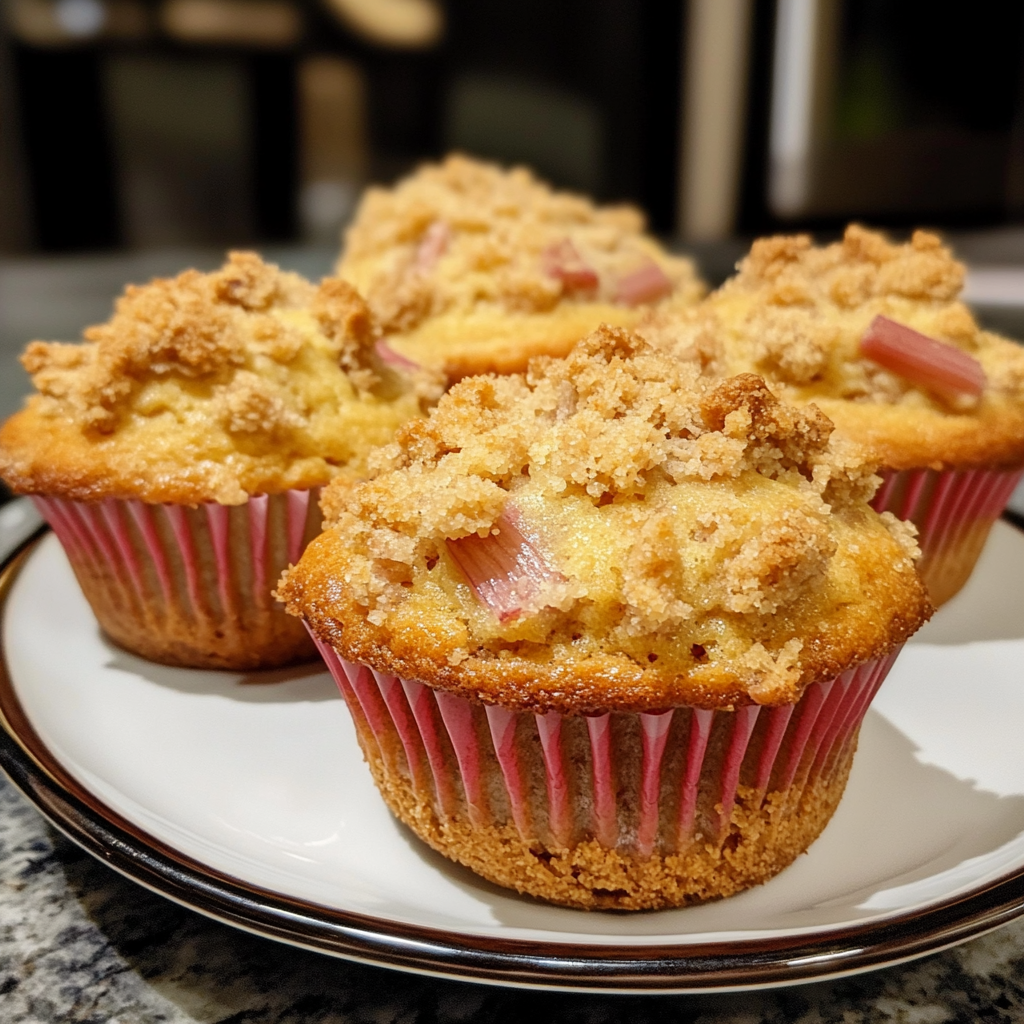 Rhubarb Muffins with Streusel Topping