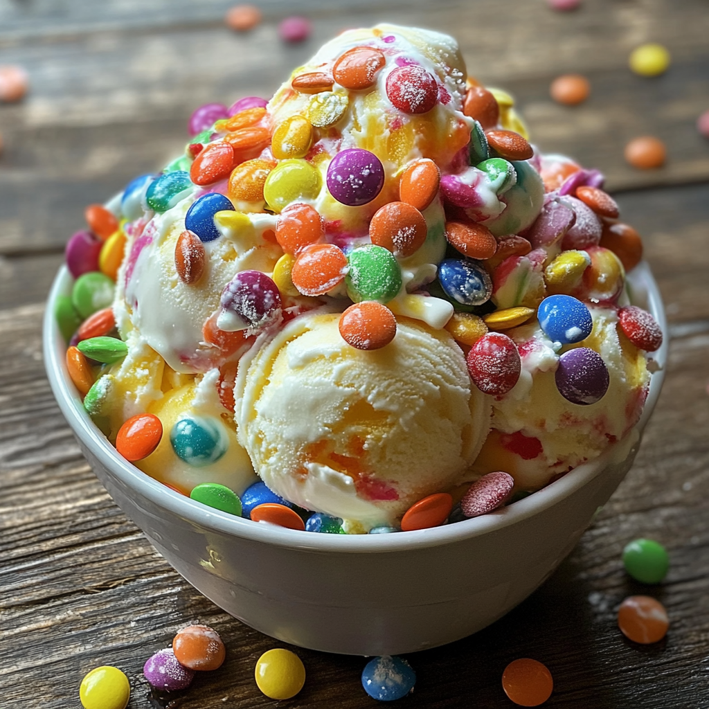 Skittles Ice Cream Dessert