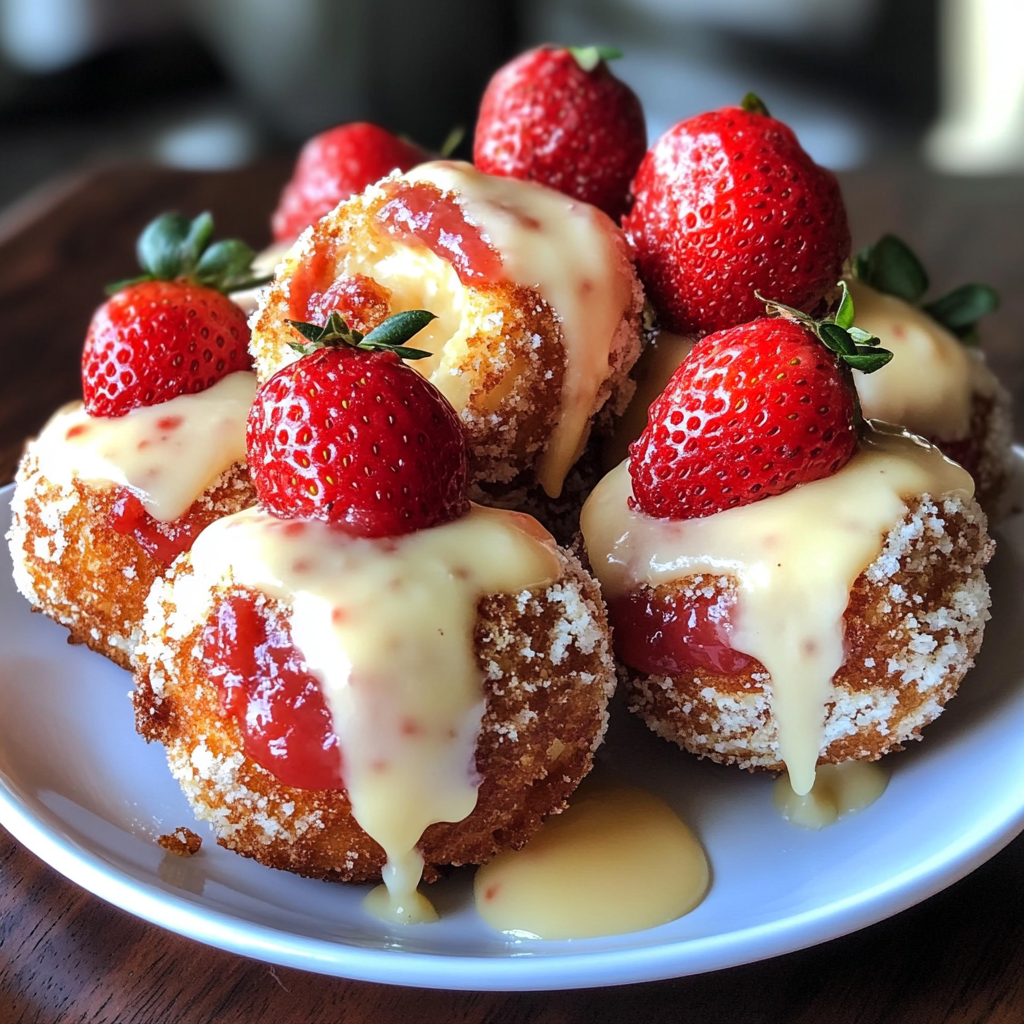 Strawberry Cheesecake Donut Holes