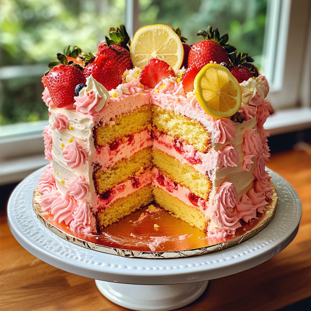 Strawberry Lemonade Layer Cake