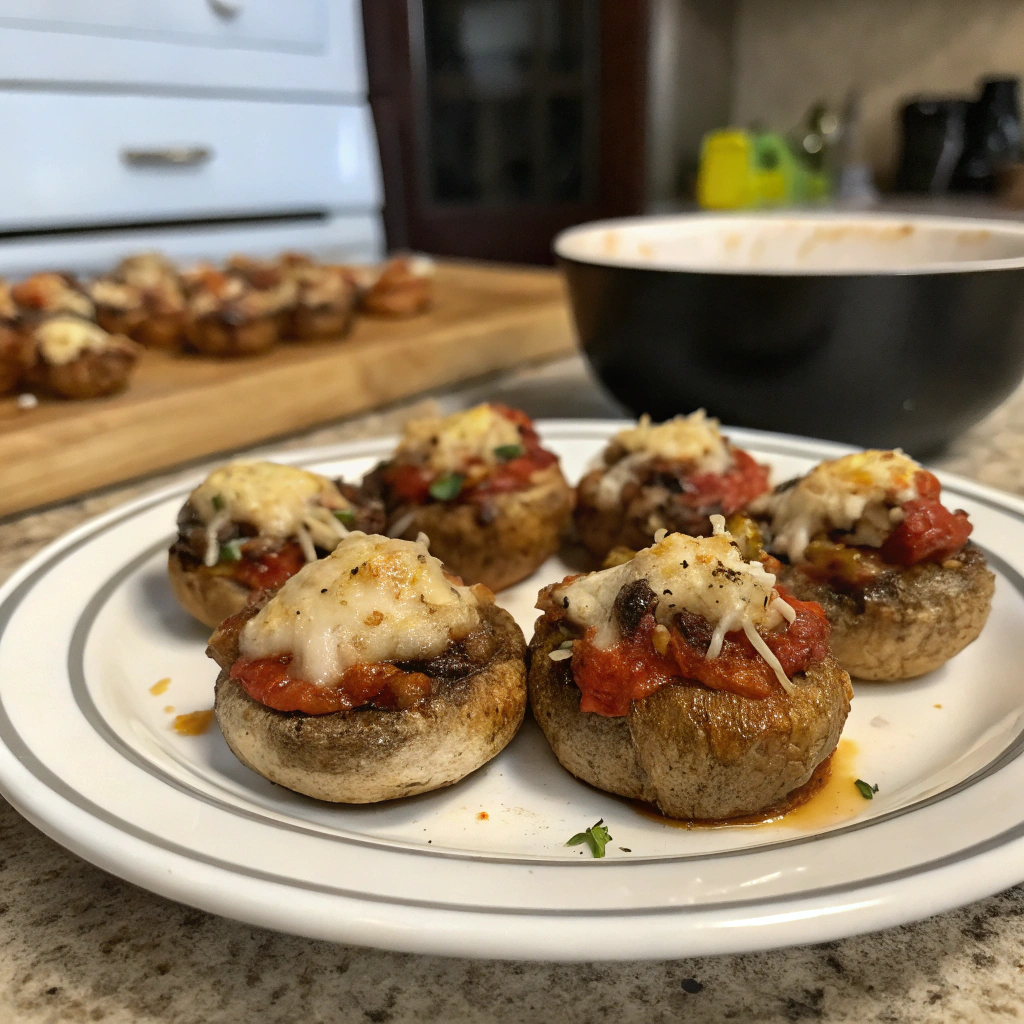 Air Fryer Stuffed Mushrooms