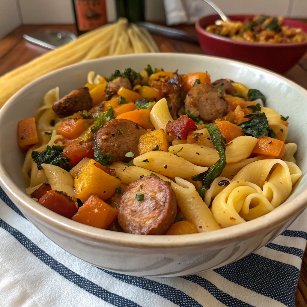 Autumn Sausage Pasta Bowl