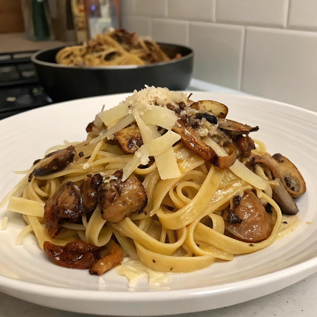 Caramelized Leek And Mushroom Gruyere Pasta
