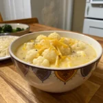 Cheddar Cauliflower Garlic Soup
