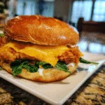 Cheddar Spinach Chicken Burgers