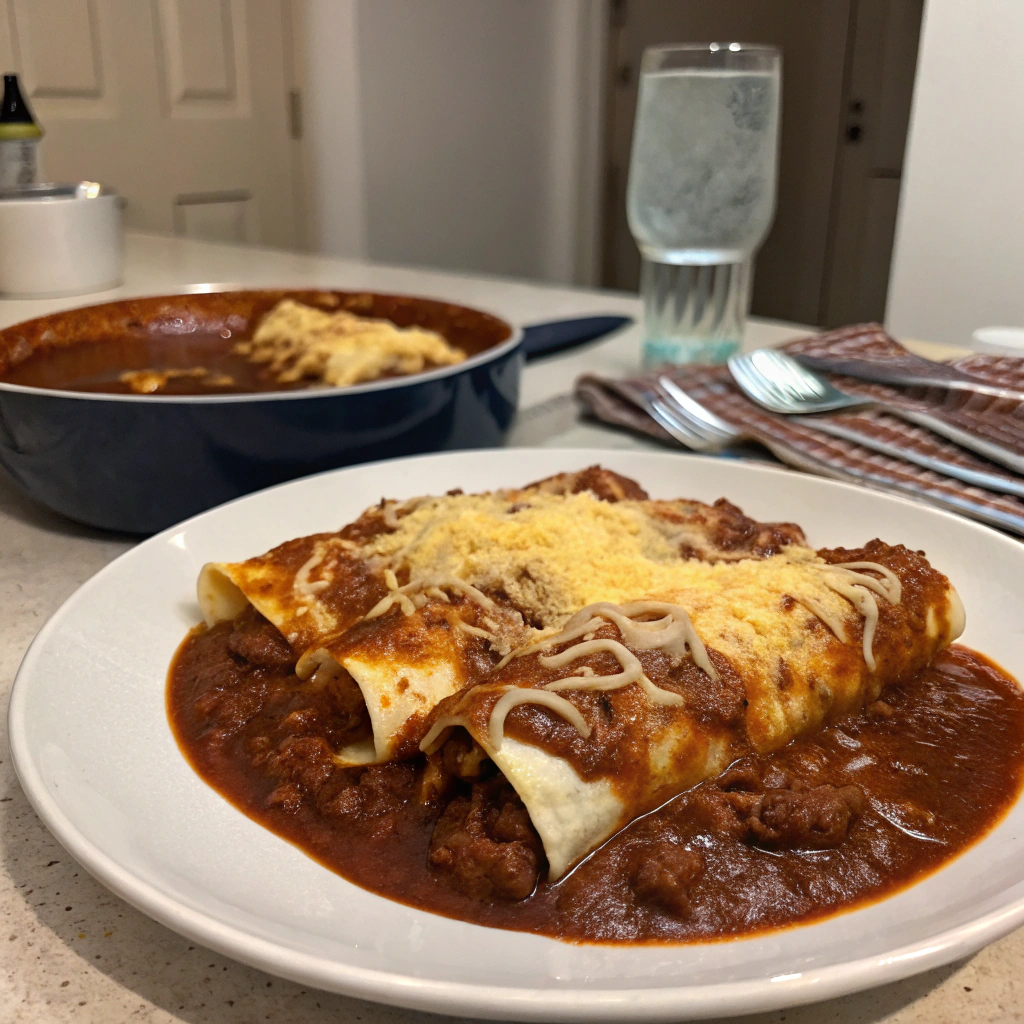 Cheese Enchiladas with Chili Gravy