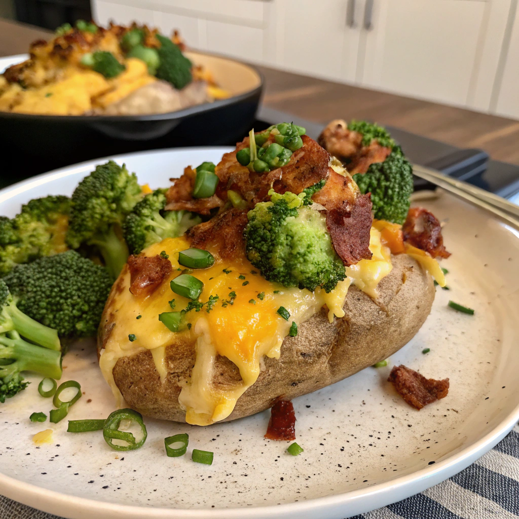 Cheesy Broccoli Baked Potatoes