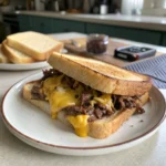 Cheesy Hot Beef Sandwich