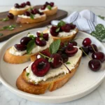 Cherry Goat Cheese Crostini