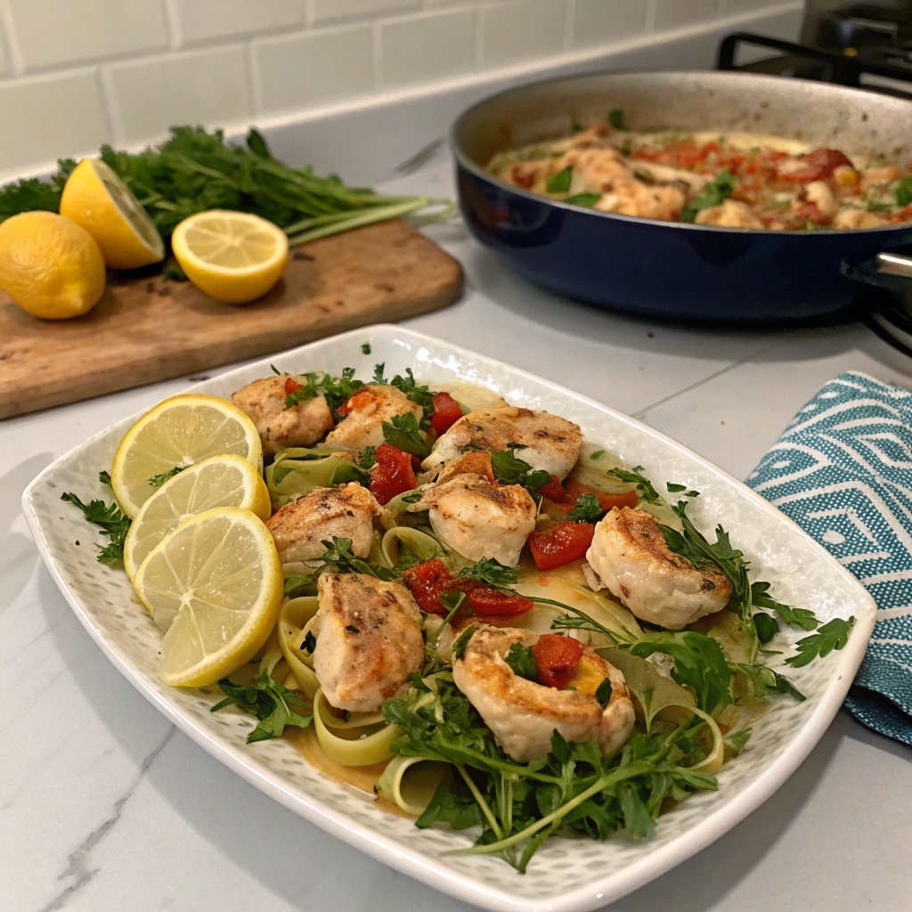 Chicken Scampi Shells