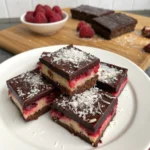 Chocolate Raspberry Coconut Slices