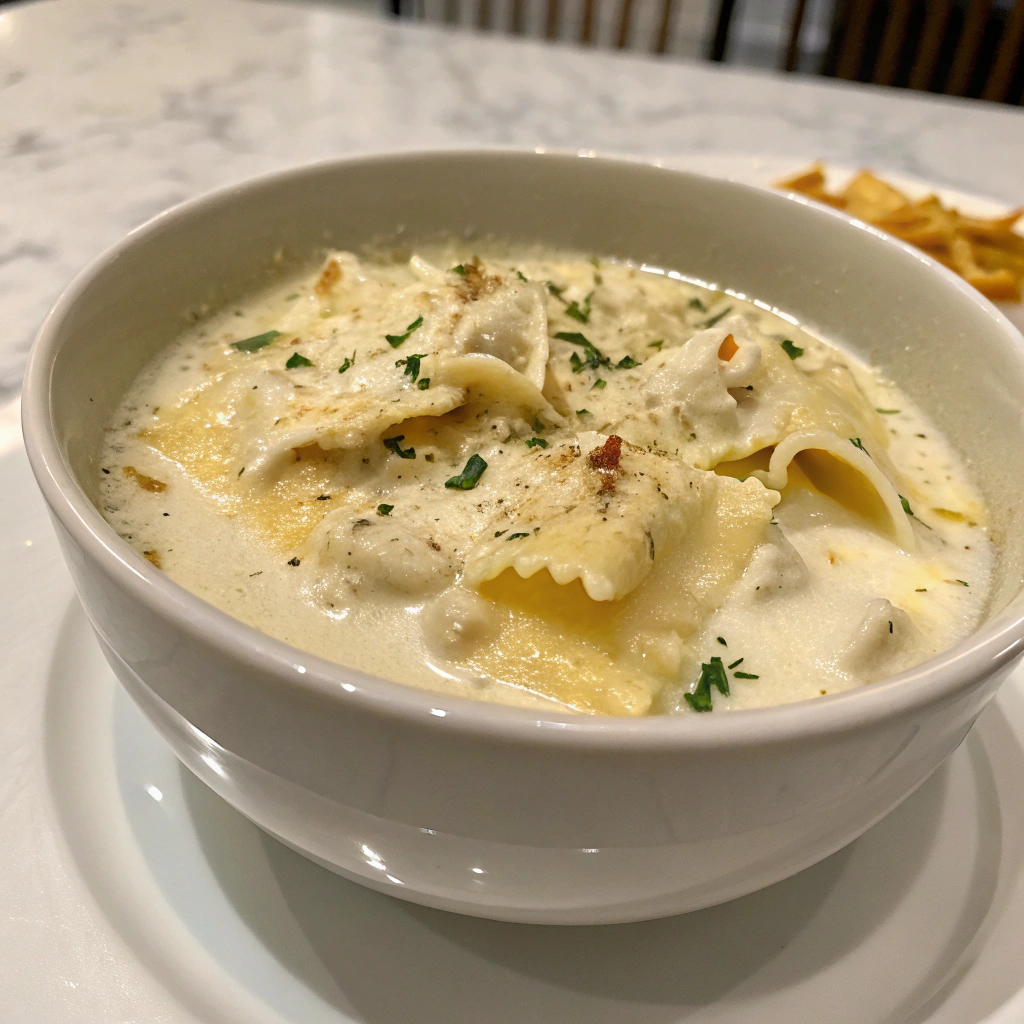Creamy White Lasagna Soup