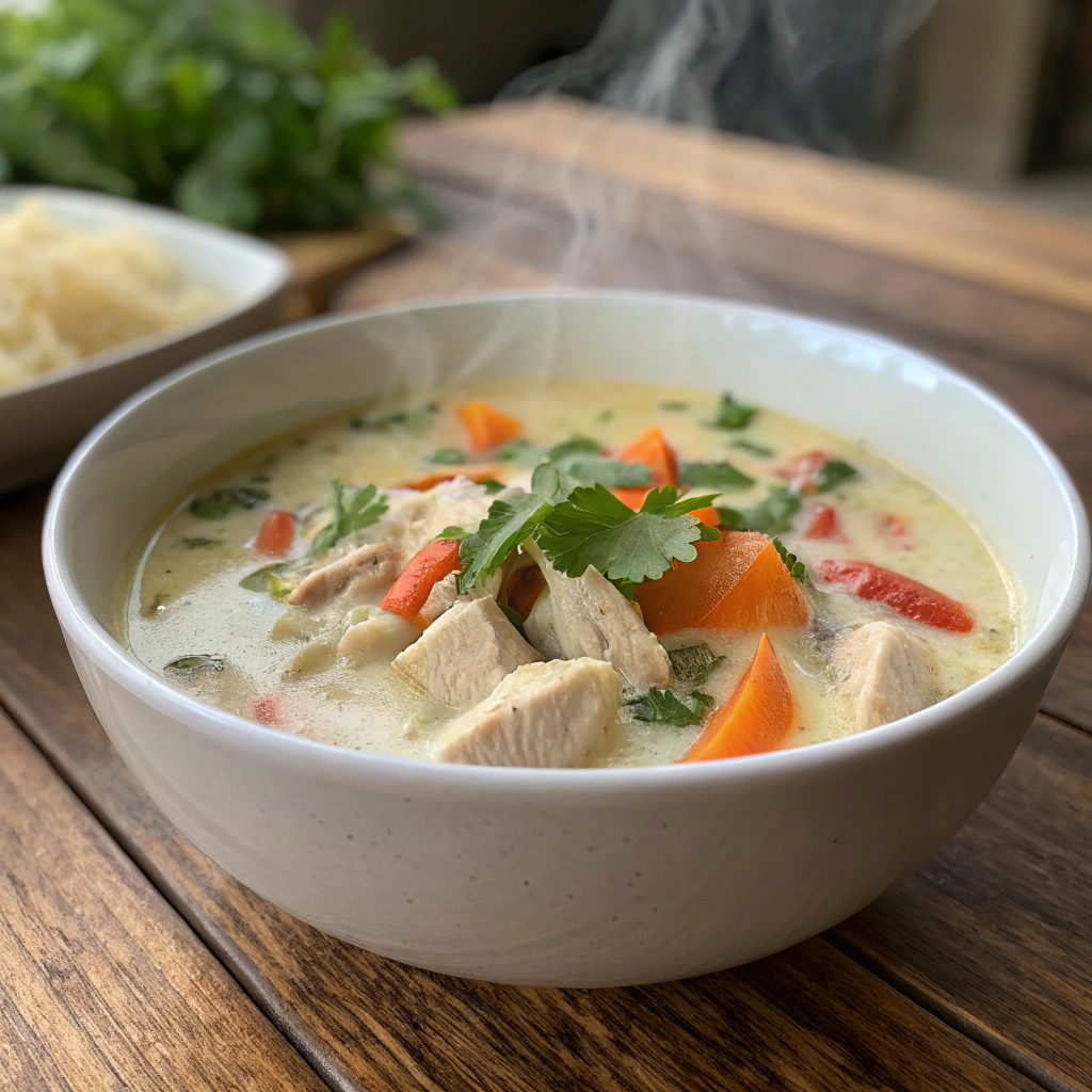 Crockpot Thai Coconut Chicken Soup