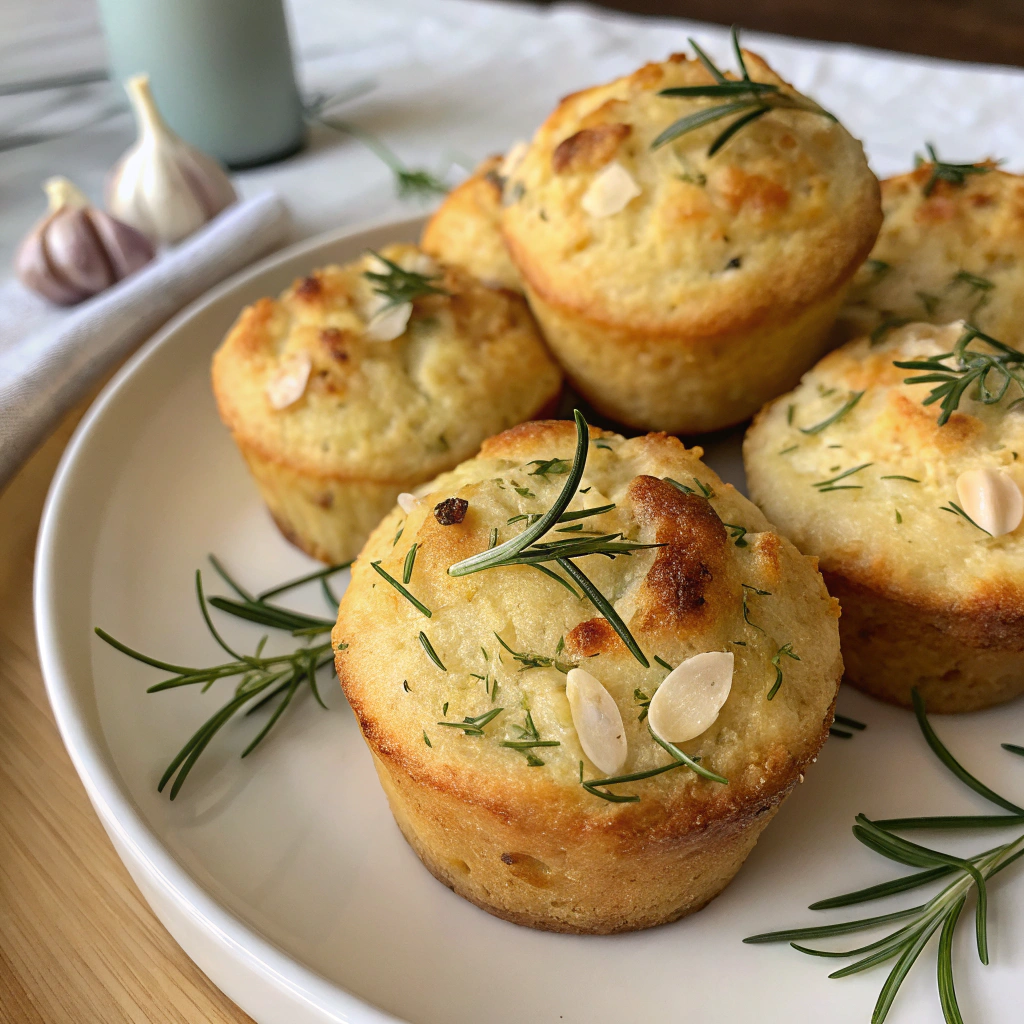 Garlic Rosemary Focaccia Muffins