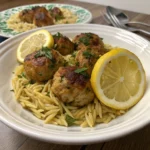 Greek Chicken Meatballs Lemon Orzo