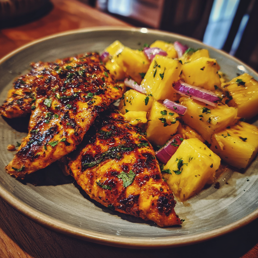 Grilled Mango Pineapple Chicken