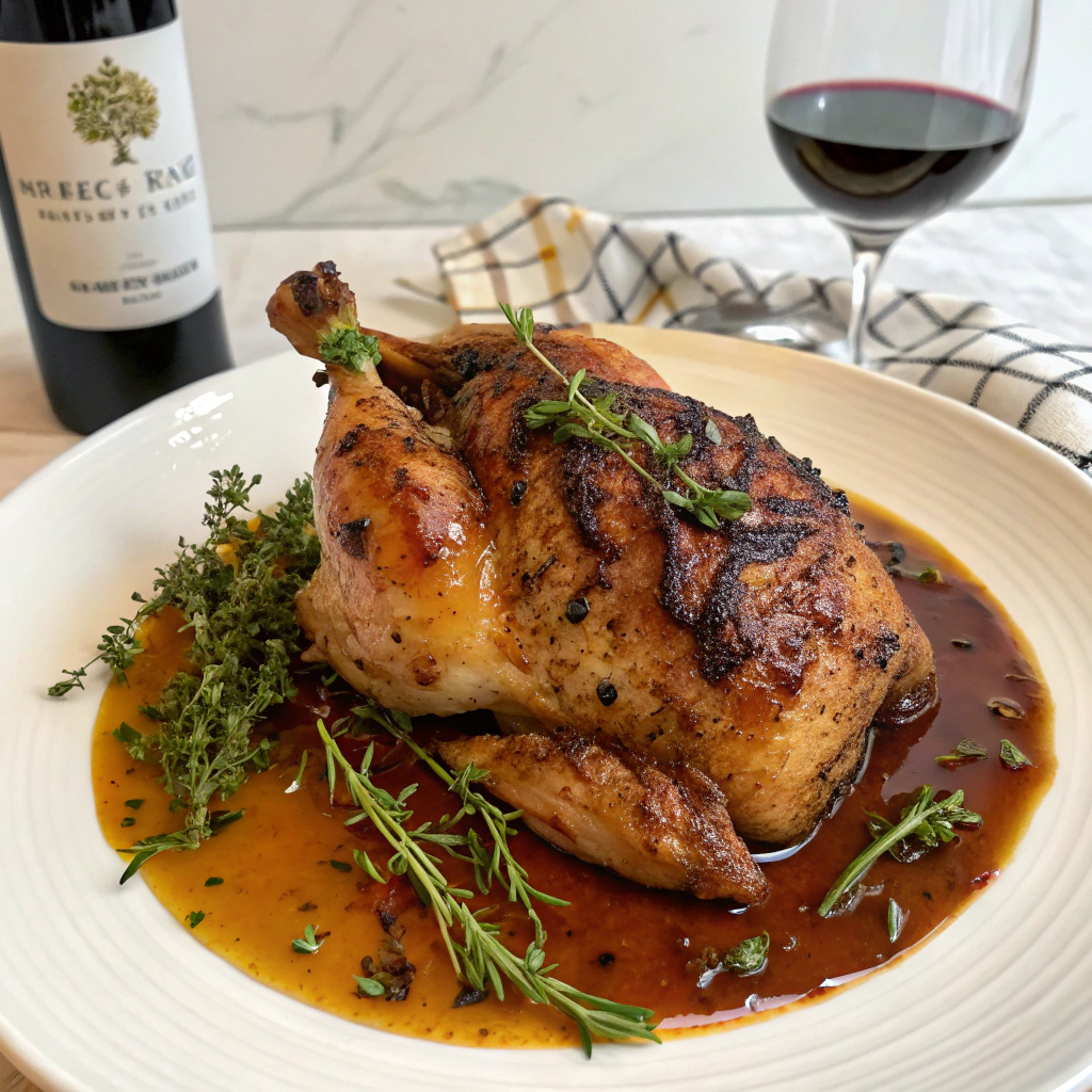 Herb Roasted Chicken Wine Sauce