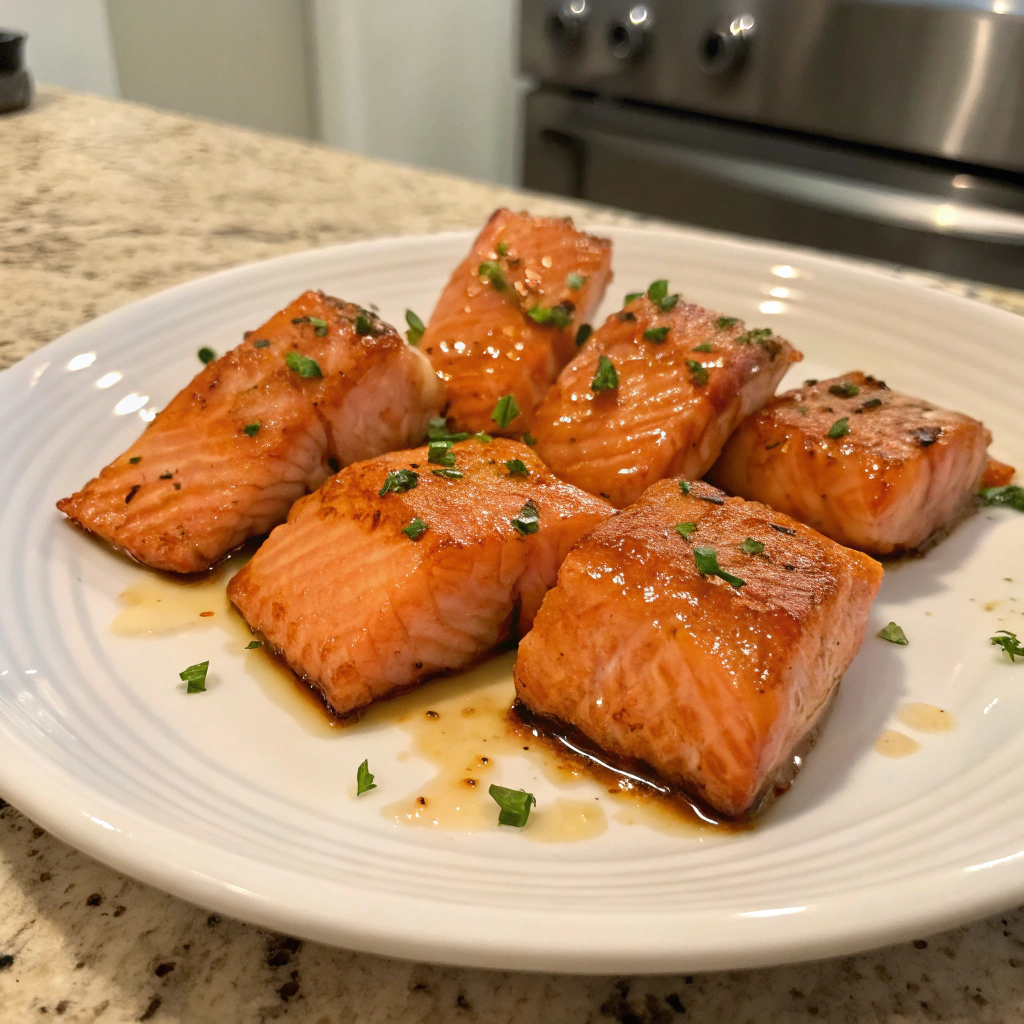 Honey Garlic Salmon Bites