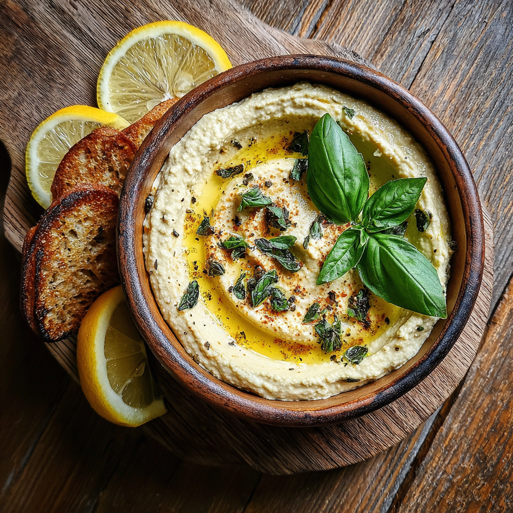 Lemon Basil Hummus