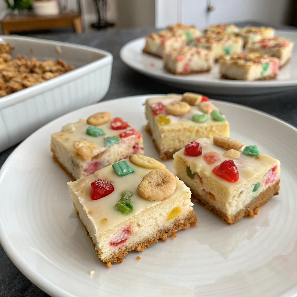 Lucky Charms Cheesecake Bars