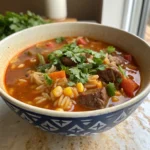 Mexican Beef Rice Soup