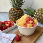 Pineapple Strawberry Swirled Slushies
