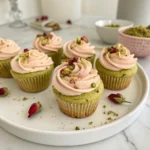 Pistachio Rose Vegan Cupcakes
