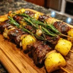 Rosemary Garlic Steak Kebabs