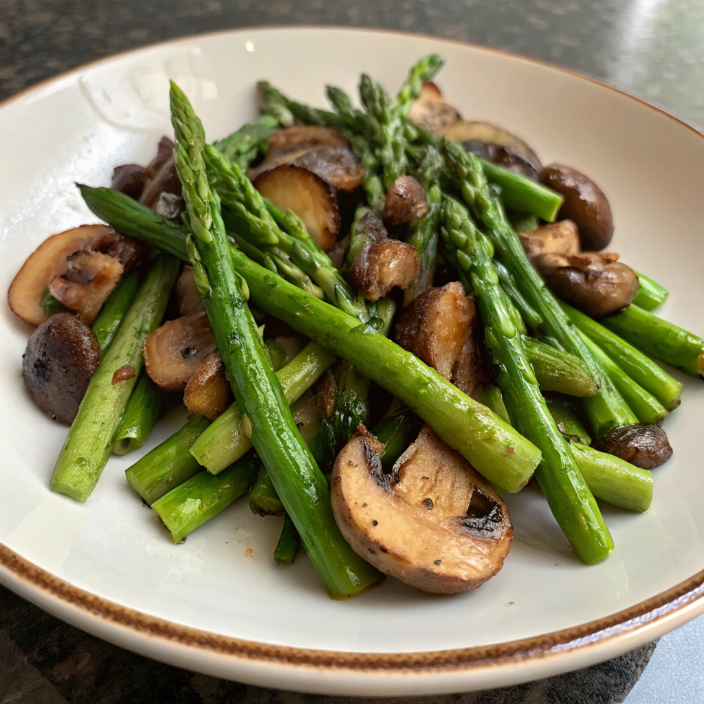 Sauteed Asparagus Mushrooms