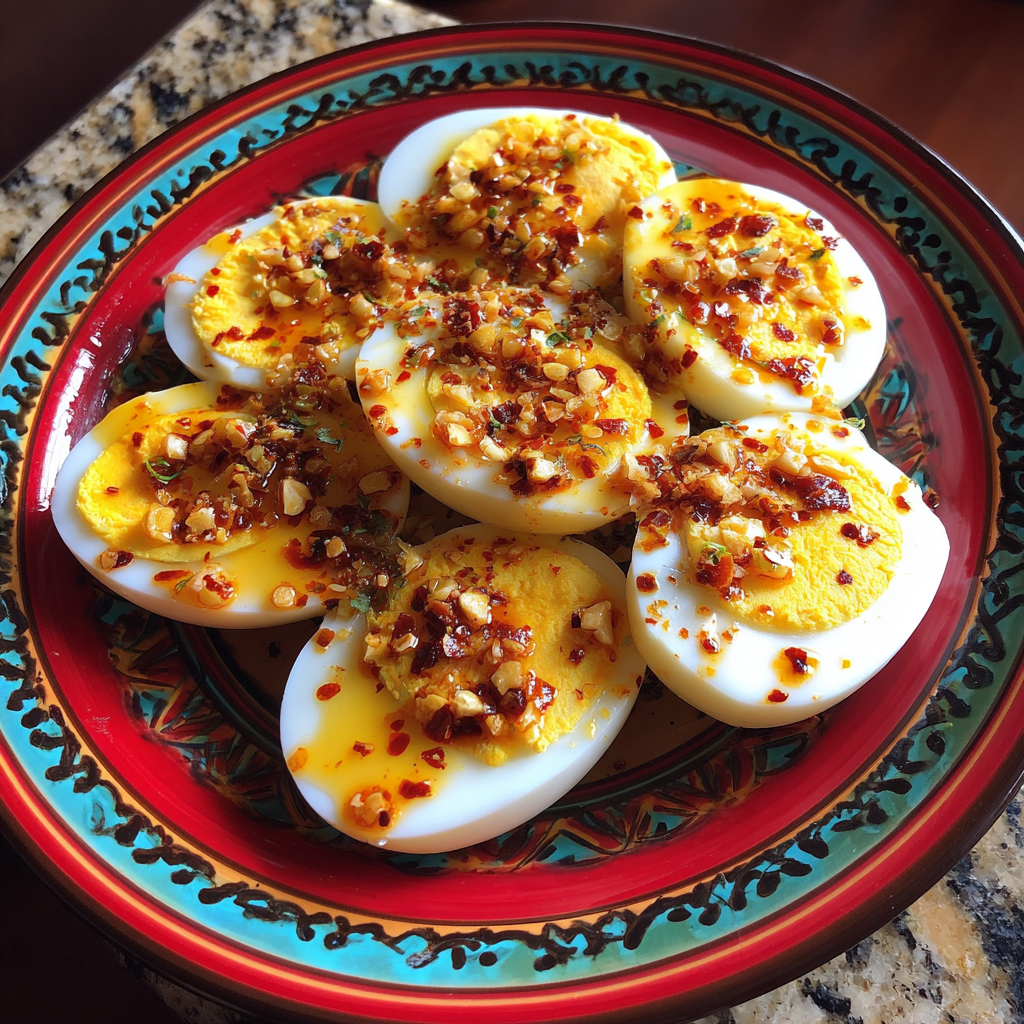 Spicy Chili Garlic Eggs