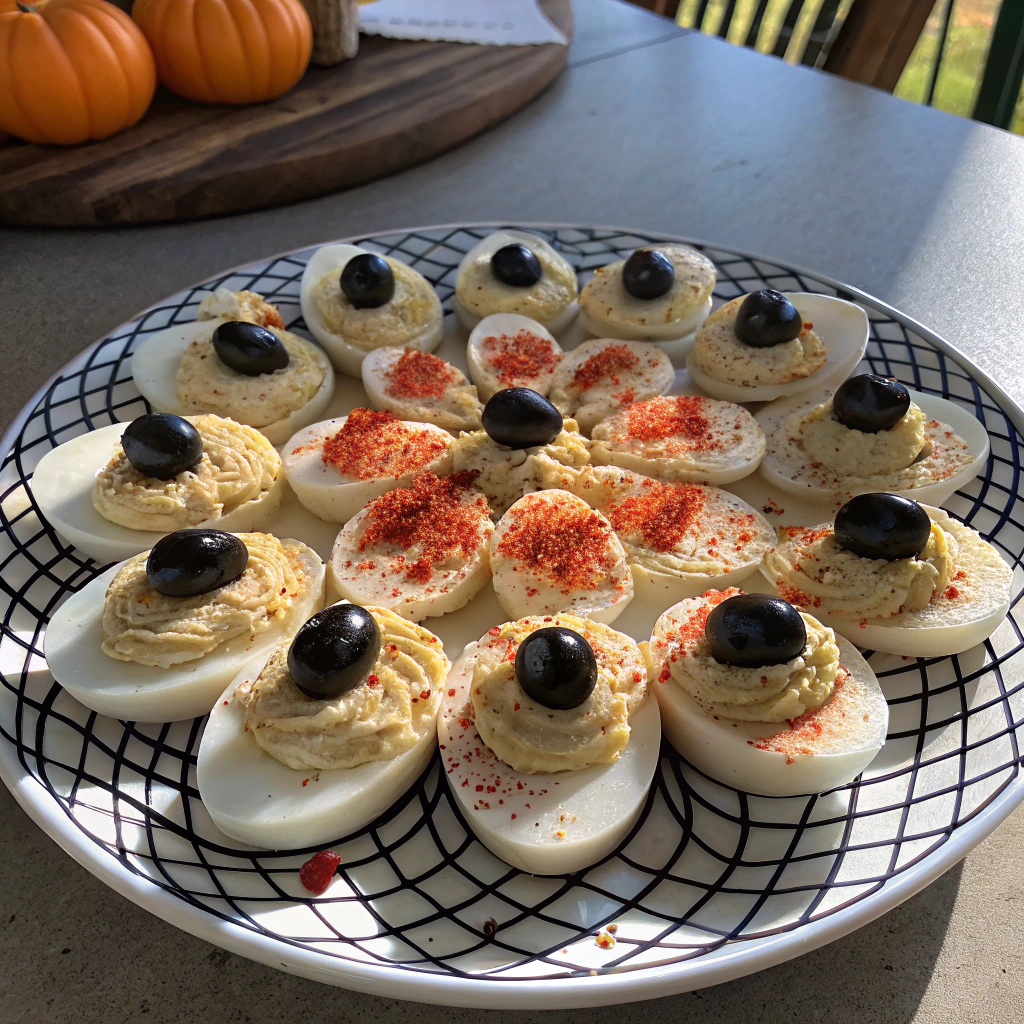 Spiderweb Deviled Eggs