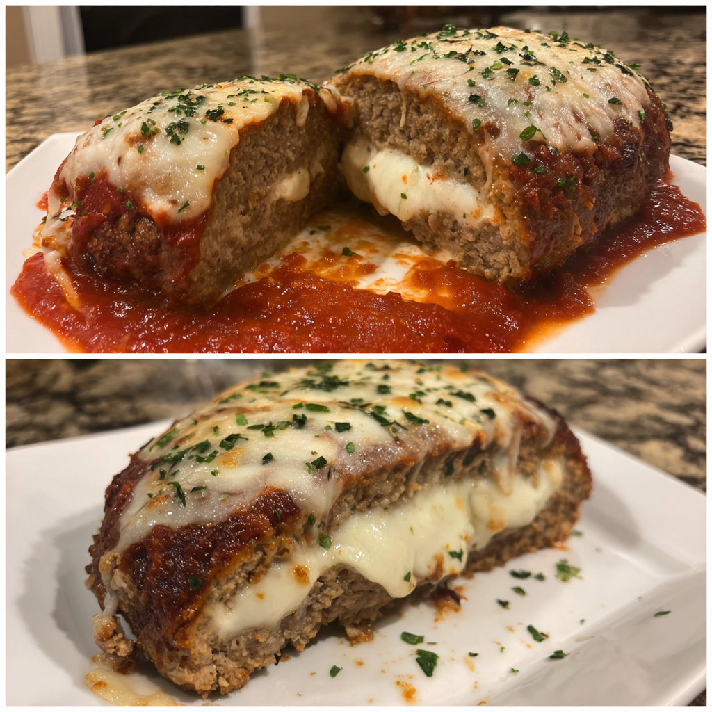 Stuffed Meatloaf Mozzarella Seasoned