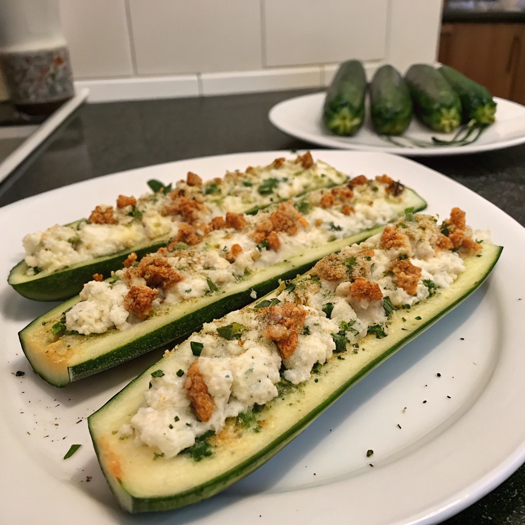 Stuffed Zucchini Ricotta Boats