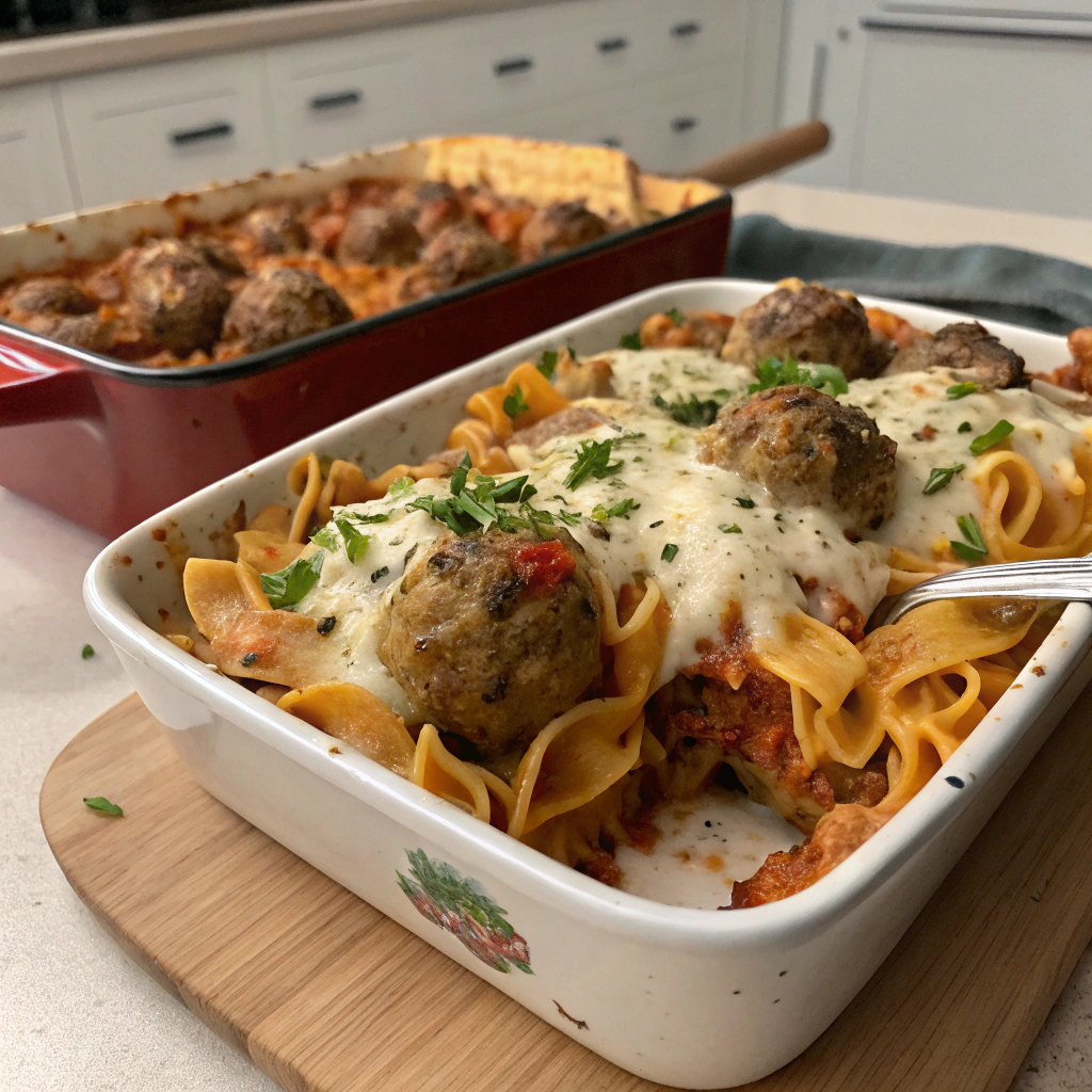 Swedish Meatball Pasta Bake