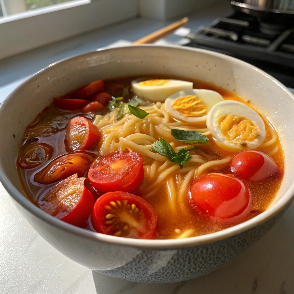 Tomato Egg Noodle Soup