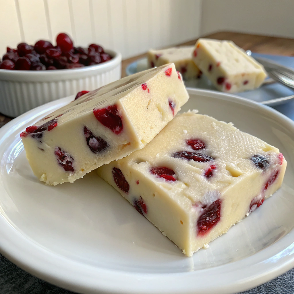 White Chocolate Cranberry Fudge