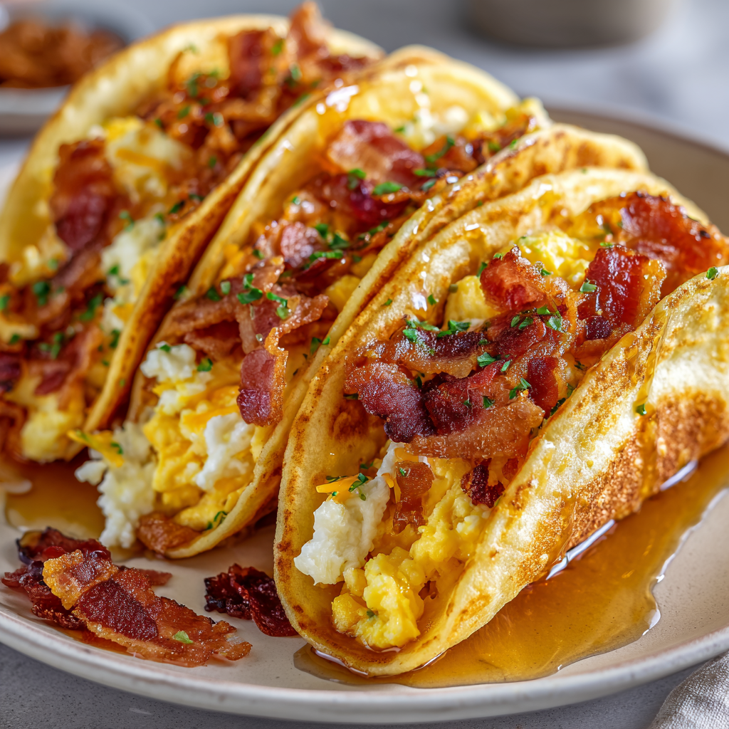 Bacon, Egg & Cheese Pancake Tacos